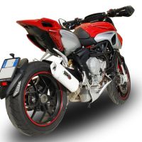 Exhaust compatible with Mv Agusta Rivale / Stradale 800 2014-2016, Albus Ceramic, Slip-on exhaust including removable db killer and link pipe, EPA-compliant 
