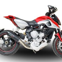 Exhaust compatible with Mv Agusta Rivale / Stradale 800 2014-2016, Furore Nero, Slip-on exhaust including removable db killer and link pipe, EPA-compliant 