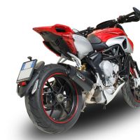 Exhaust compatible with Mv Agusta Rivale / Stradale 800 2014-2016, Furore Nero, Slip-on exhaust including removable db killer and link pipe, EPA-compliant 
