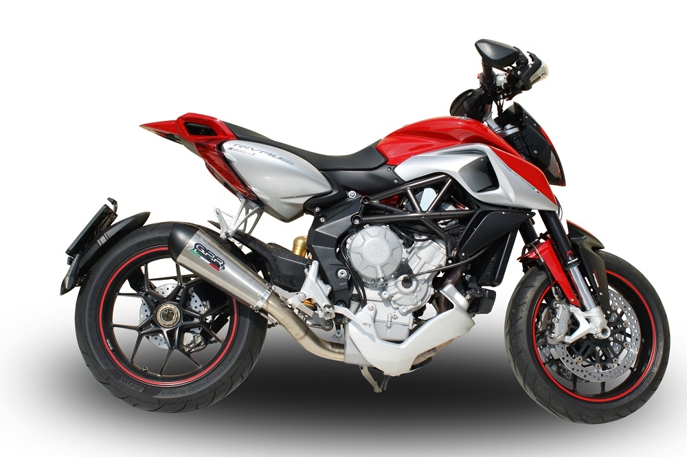 GPR exhaust compatible with  Mv Agusta Rivale / Stradale 800 2014-2016, New Grand Prix Evo Titanium, Slip-on exhaust including removable db killer and link pipe, EPA-compliant 