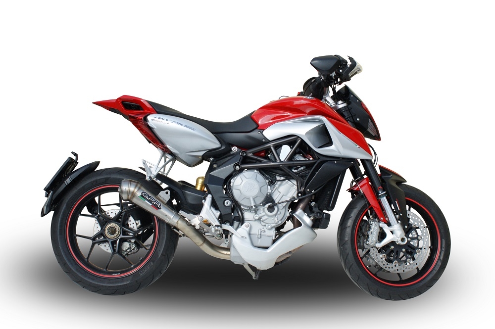 Exhaust compatible with Mv Agusta Rivale / Stradale 800 2014-2016, Powercone Evo, Slip-on exhaust including removable db killer and link pipe, EPA-compliant 