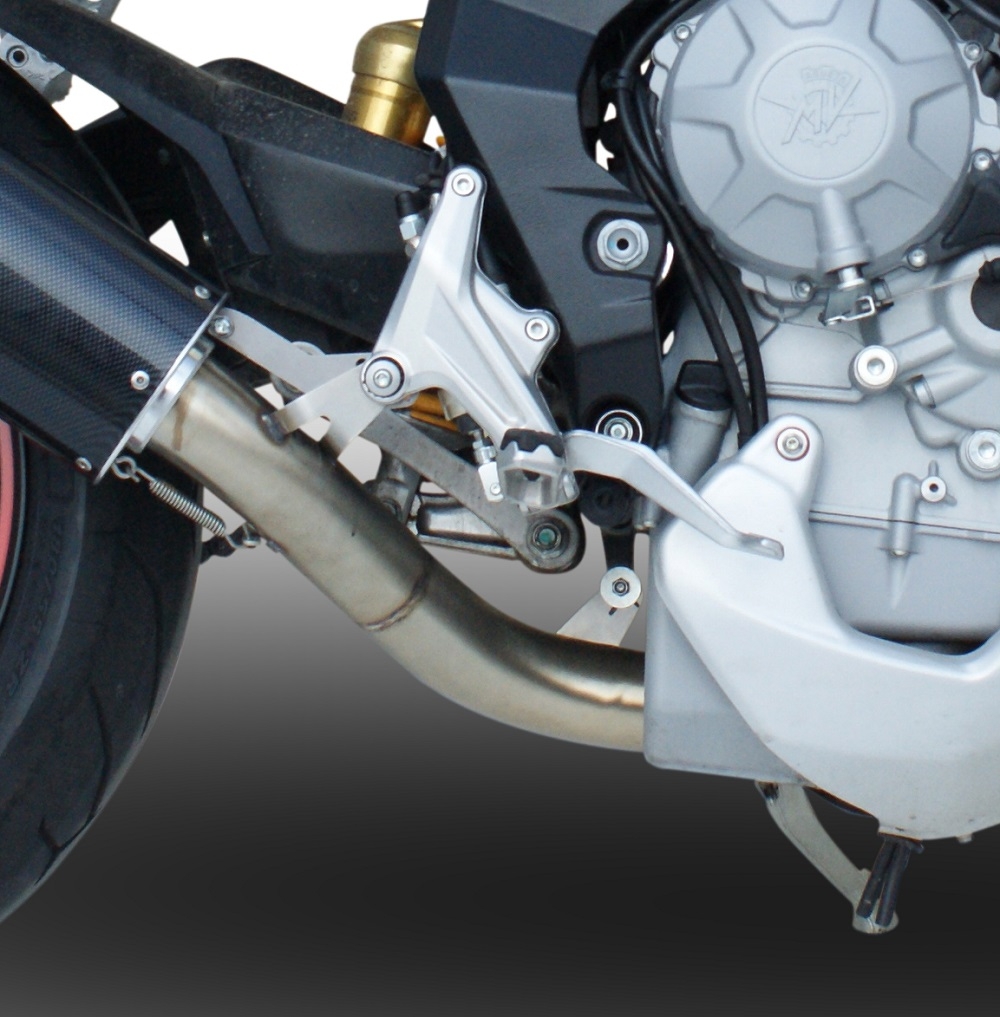 Exhaust compatible with Mv Agusta Rivale / Stradale 800 2014-2016, Albus Ceramic, Slip-on exhaust including removable db killer and link pipe, EPA-compliant 