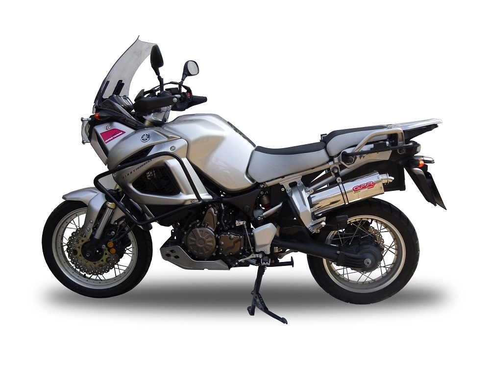 Exhaust compatible with Yamaha XT1200Z Supertenere 2010-2016, Trioval, Slip-on exhaust including removable db killer and link pipe, EPA-compliant 