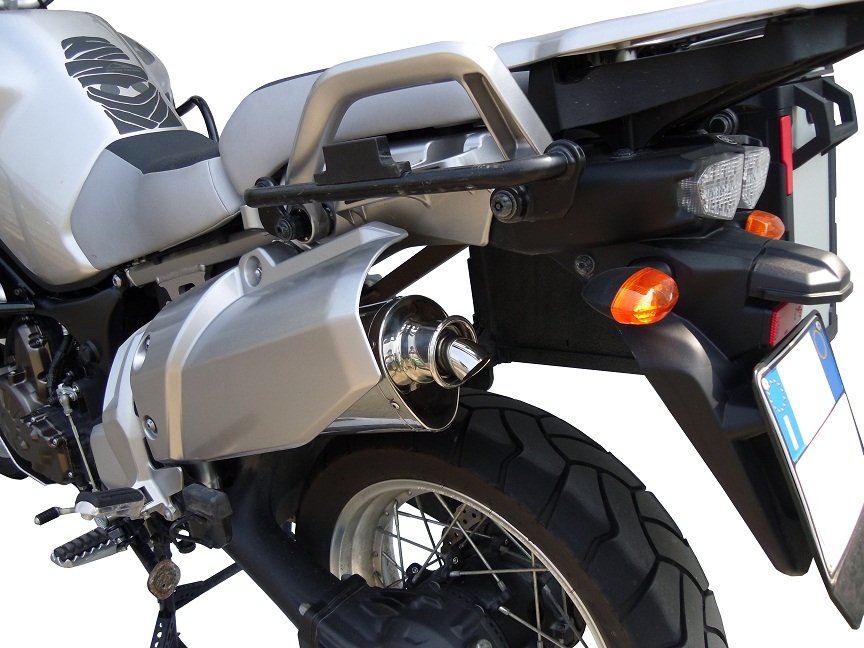 Exhaust compatible with Yamaha XT1200Z Supertenere 2010-2016, Trioval, Slip-on exhaust including removable db killer and link pipe, EPA-compliant 