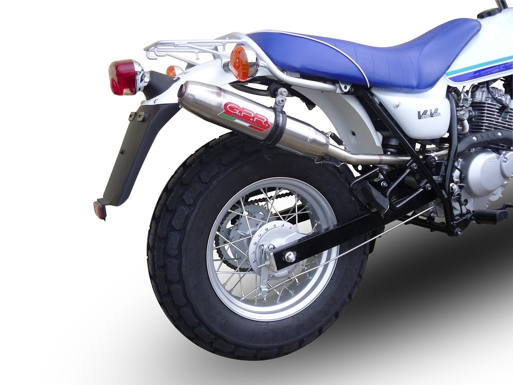Exhaust compatible with Suzuki Rv 125 Van Van 2003-2017, Deeptone Inox, Slip-on exhaust including link pipe 