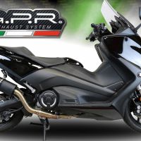 Exhaust compatible with Yamaha T-Max 530 2017-2021, Furore Nero, Full system exhaust, including removable db killer 