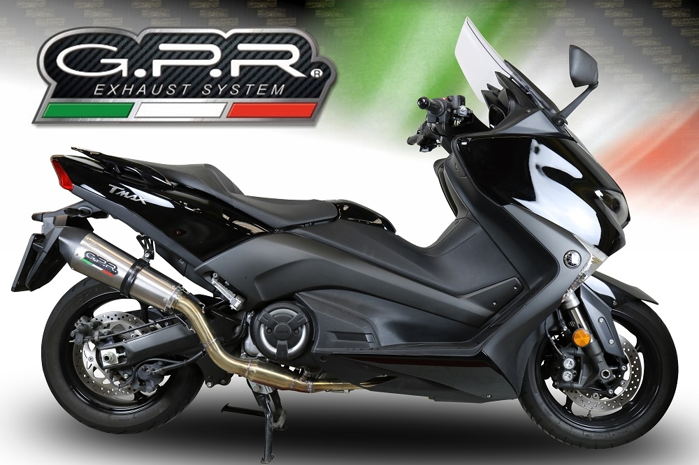 GPR exhaust compatible with  Yamaha T-Max 560 2022-2024, New Grand Prix Evo Titanium, Full system exhaust, including removable db killer 