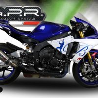 GPR exhaust compatible with  Yamaha R1 2015-2016, New Grand Prix Evo Titanium, Slip-on exhaust including removable db killer and link pipe, EPA-compliant 