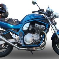 Exhaust compatible with Suzuki Gsf 650 Bandit - S 2005-2006, Deeptone Inox, Slip-on exhaust including removable db killer and link pipe, not EPA-compliant 