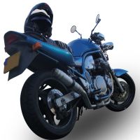 Exhaust compatible with Suzuki Gsf 650 Bandit - S 2005-2006, Deeptone Inox, Slip-on exhaust including removable db killer and link pipe, not EPA-compliant 