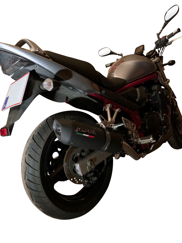Exhaust compatible with Suzuki Gsx750F 1998-2004, Furore Nero, Slip-on exhaust including removable db killer and link pipe, EPA-compliant 