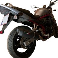 Exhaust compatible with Suzuki Gsx750F 1998-2004, Furore Nero, Slip-on exhaust including removable db killer and link pipe, EPA-compliant 