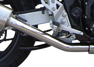 Exhaust compatible with Suzuki Gsx 600 F 1998-2005, Trioval, Slip-on exhaust including removable db killer and link pipe, EPA-compliant 