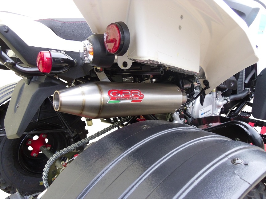 Exhaust compatible with Beeline Bestia 3.3 Supermoto / Offroad 2011-2021, Deeptone Atv, Slip-on exhaust including removable db killer and link pipe, EPA-compliance NOT required 