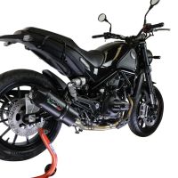 GPR exhaust compatible with Benelli Leoncino 500 Trail 2017-2024, Furore Evo4 Nero, Homologated legal Mid-full system exhaust, including removable db killer and catalyst  
