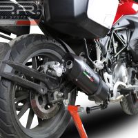 Exhaust compatible with Benelli Trk 502 2021-2024, Furore Evo4 Nero, Slip-on exhaust including link pipe and removable db killer 