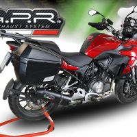 Exhaust compatible with Benelli Trk 502 2021-2024, Furore Evo4 Nero, Slip-on exhaust including link pipe and removable db killer 