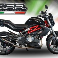 Exhaust compatible with Benelli Bn 302 S 2017-2024, Furore Evo4 Poppy, Slip-on exhaust including removable db killer and link pipe, EPA-compliant 