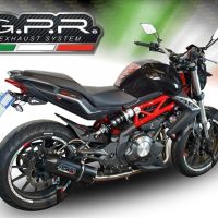 Exhaust compatible with Benelli Bn 302 S 2015-2016, Furore Nero, Slip-on exhaust including removable db killer and link pipe, EPA-compliant 