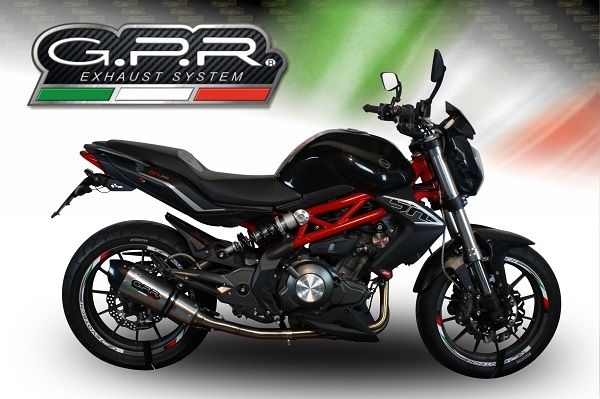 GPR exhaust compatible with  Benelli Bn 302 S 2015-2016, New Grand Prix Evo Titanium, Slip-on exhaust including removable db killer and link pipe, EPA-compliant 