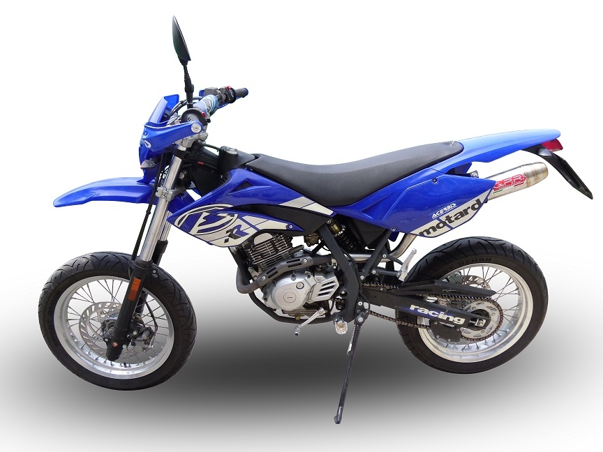 Exhaust compatible with Beta RR 125 Enduro Ac 4t 2005-2009, Deeptone Inox, Slip-on exhaust including removable db killer and link pipe, EPA-compliant 