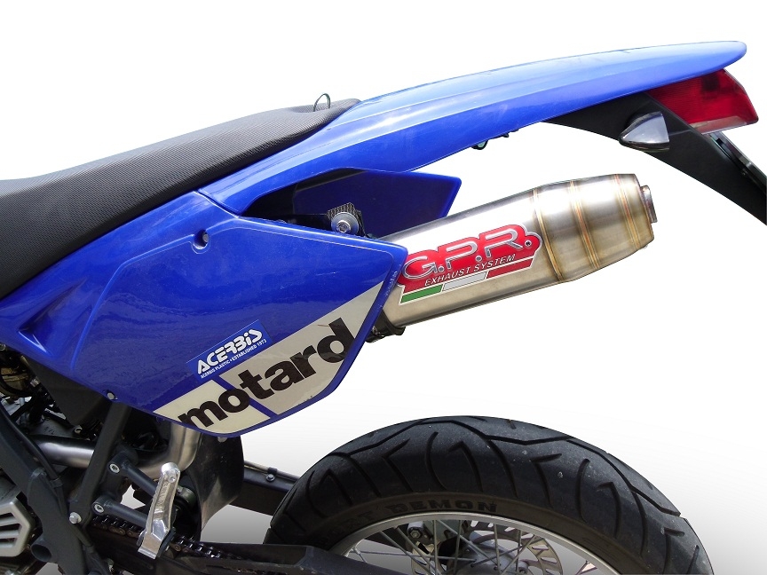 Exhaust compatible with Beta RR 125 Enduro Ac 4t 2005-2009, Deeptone Inox, Slip-on exhaust including removable db killer and link pipe, EPA-compliant 