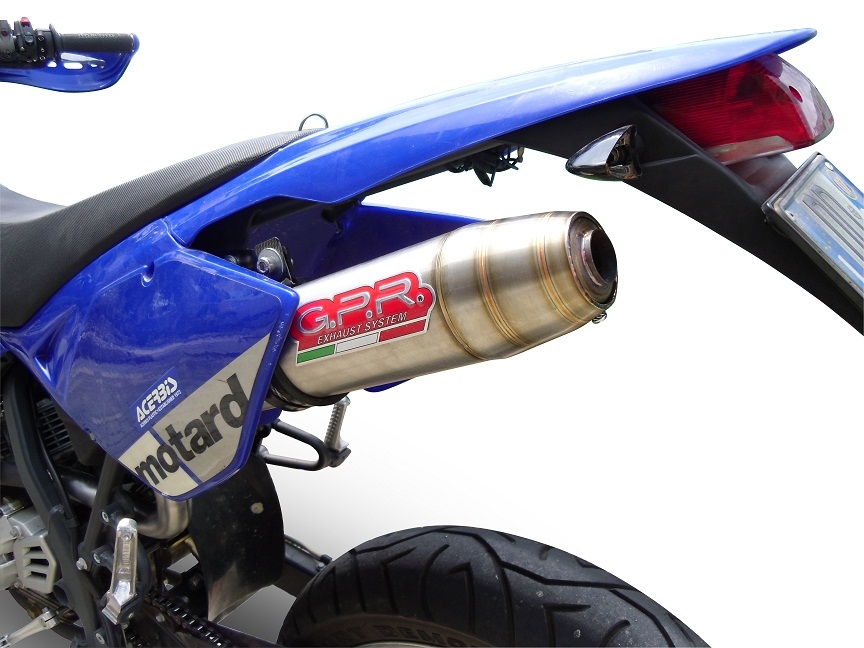 Exhaust compatible with Beta RR 125 Enduro Ac 4t 2005-2009, Deeptone Inox, Slip-on exhaust including removable db killer and link pipe, EPA-compliant 