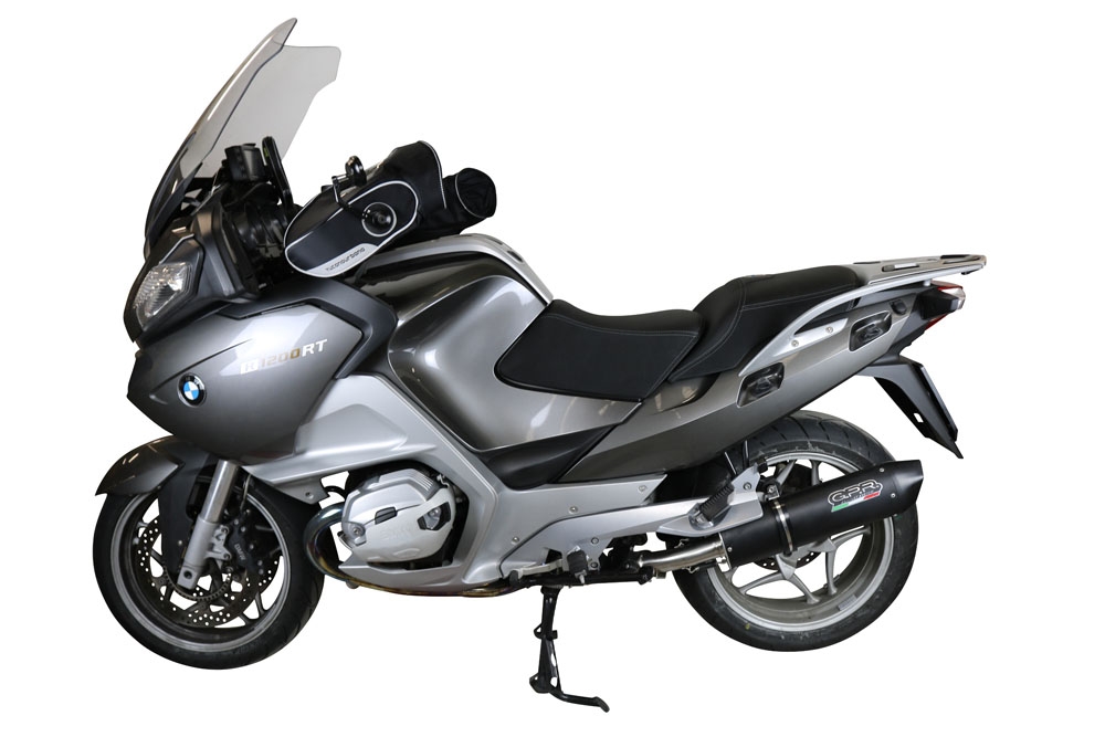 Exhaust compatible with Bmw R1200RT 2009-2013, Furore Nero, Slip-on exhaust including removable db killer and link pipe, EPA-compliant 