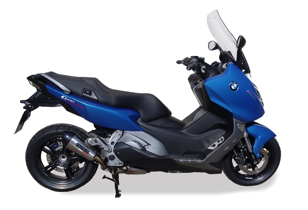 GPR exhaust compatible with  Bmw C600 Sport 2012-2016, New Grand Prix Evo Titanium, Slip-on exhaust including removable db killer and link pipe, EPA-compliant 