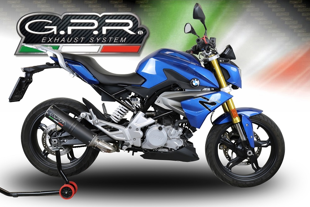 GPR exhaust compatible with Bmw G 310 R 2022-2024, M3 Black Titanium, Homologated legal full system exhaust, including removable db killer and catalyst 