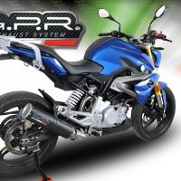 GPR exhaust compatible with Bmw G 310 R 2022-2024, M3 Black Titanium, Homologated legal full system exhaust, including removable db killer and catalyst 