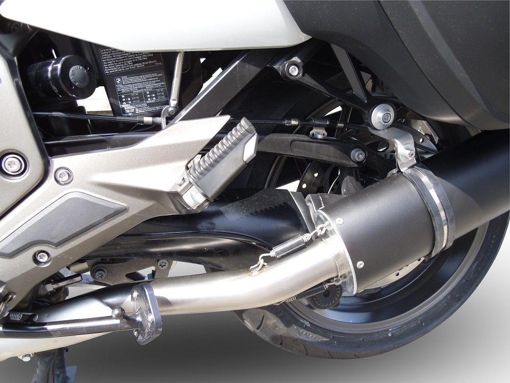 Exhaust compatible with Bmw K1600GT 2010-2016, Furore Nero, Dual slip-on including removable db killers and link pipes, EPA-compliant 