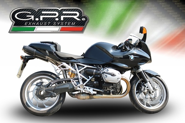 Exhaust compatible with Bmw R1200S 2006-2008, Furore Poppy, Dual slip-on including removable db killers and link pipes, EPA-compliant 