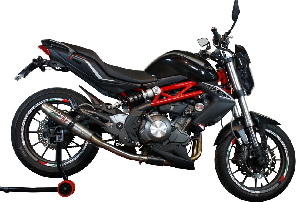 Exhaust compatible with Benelli Bn 302 S 2017-2024, Deeptone Inox, Slip-on exhaust including removable db killer and link pipe, EPA-compliant 