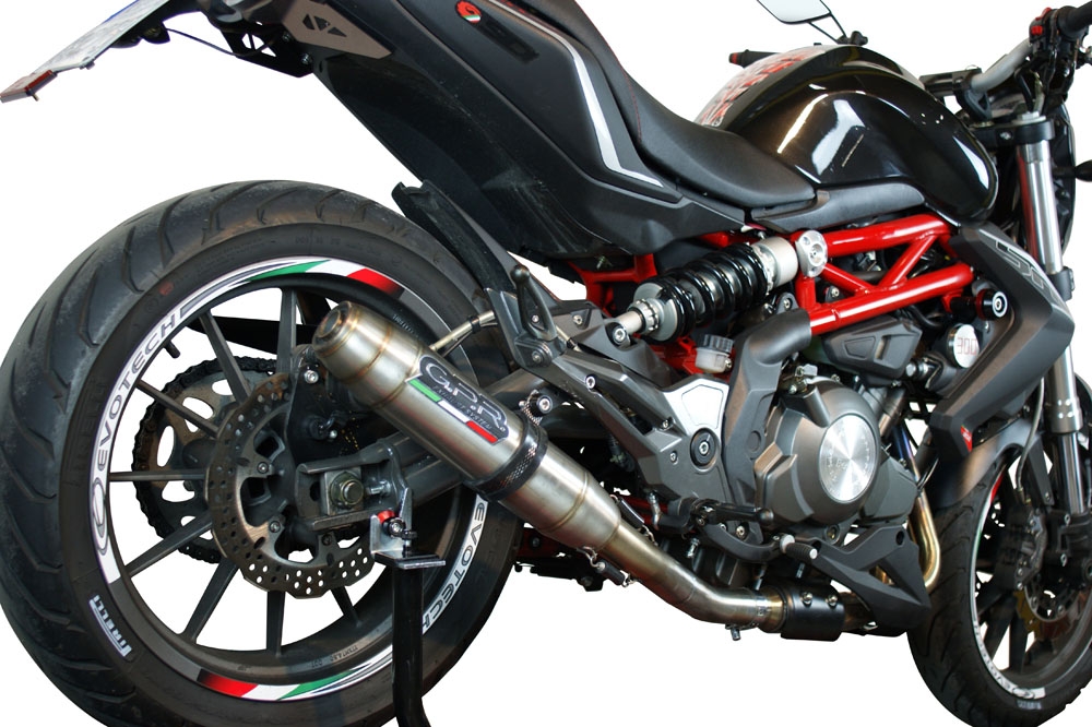 Exhaust compatible with Benelli Bn 302 S 2017-2024, Deeptone Inox, Slip-on exhaust including removable db killer and link pipe, EPA-compliant 