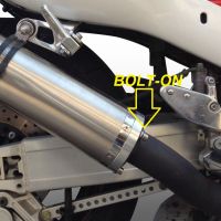 Exhaust compatible with Hyosung Comet 250 GT - R 2001-2014, Inox Tondo, Bolt-on silencer including removable db killer, EPA-compliant 