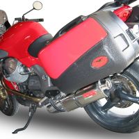 Exhaust compatible with Moto Guzzi Breva 1100 4V 2005-2010, Trioval, Slip-on exhaust including removable db killer and link pipe, EPA-compliant 