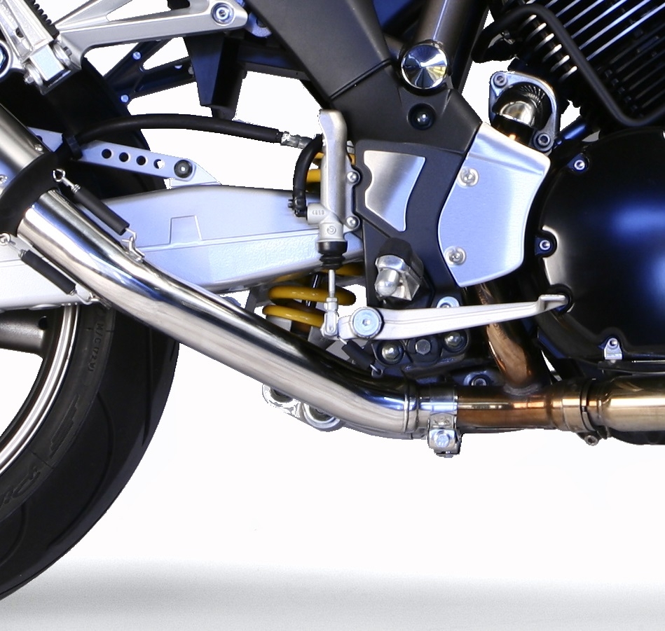 Exhaust compatible with Yamaha Bt Bulldog 1100 2002-2007, Ghisa , Dual slip-on including removable db killers and link pipes, not EPA-compliant 