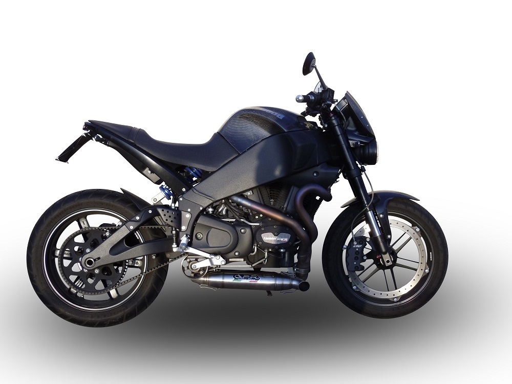 Exhaust compatible with Buell XB12 2003-2007, Deeptone Inox, Dual slip-on including removable db killers and link pipes, EPA-compliant 