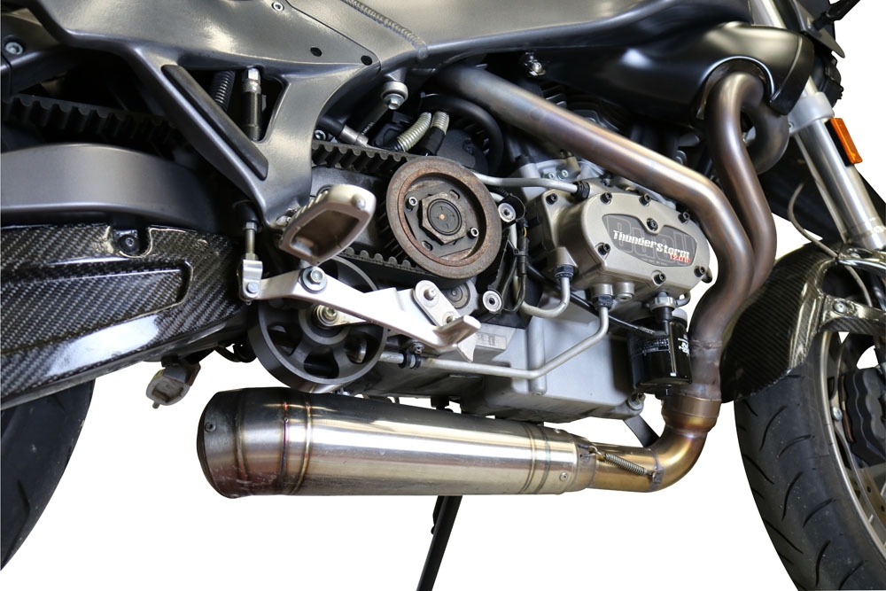 Exhaust compatible with Buell UlySseses Xb 12 X 2003-2007, Powercone Evo, Slip-on exhaust including removable db killer and link pipe, EPA-compliant 