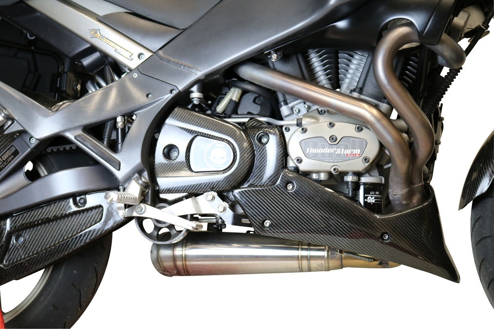 Exhaust compatible with Buell UlySseses Xb 12 X 2003-2007, Powercone Evo, Slip-on exhaust including removable db killer and link pipe, EPA-compliant 
