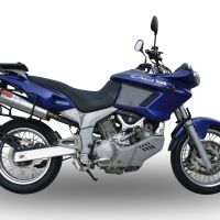 Exhaust compatible with Cagiva Navigator 1000 2000-2005, Trioval, Dual slip-on including removable db killers and link pipes, EPA-compliant 