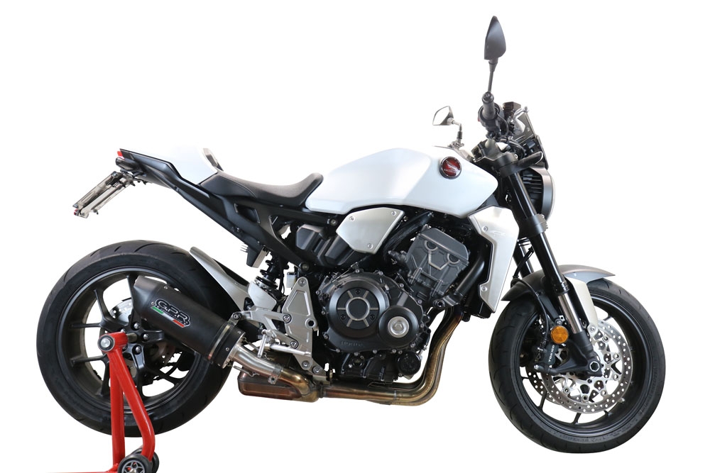Exhaust compatible with Honda CB1000R 2018-2020, Furore Evo4 Nero, Slip-on exhaust including removable db killer and link pipe, EPA-compliant 