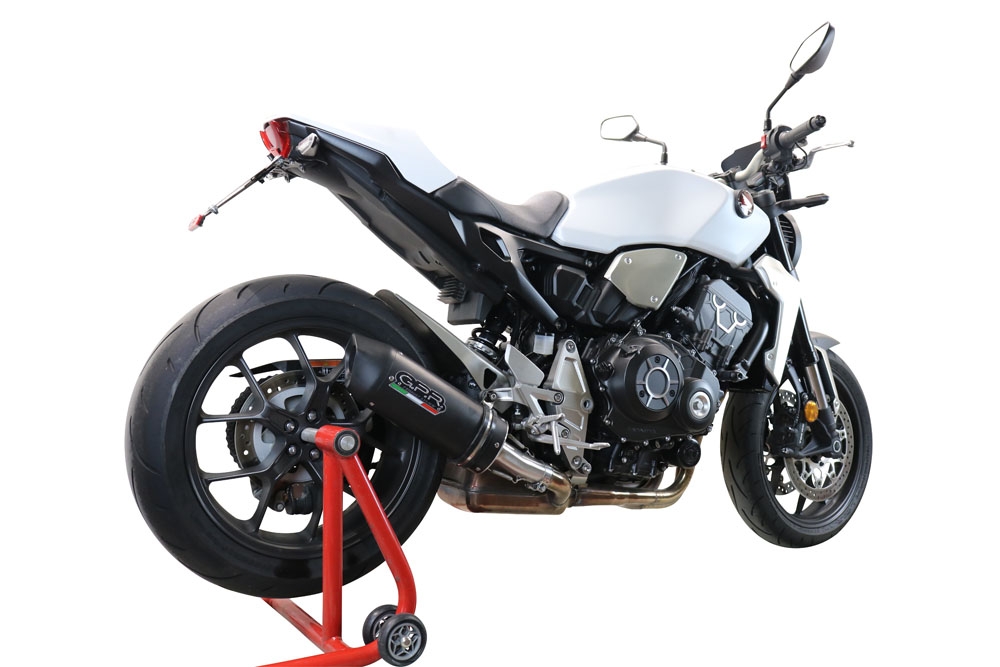 Exhaust compatible with Honda CB1000R 2018-2020, Furore Evo4 Nero, Slip-on exhaust including removable db killer and link pipe, EPA-compliant 