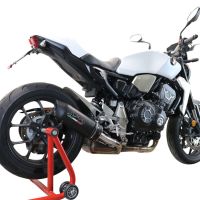 Exhaust compatible with Honda CB1000R 2018-2020, Furore Evo4 Nero, Slip-on exhaust including removable db killer and link pipe, EPA-compliant 