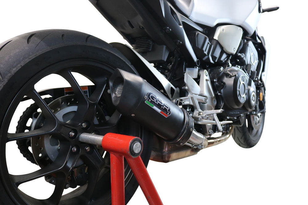 Exhaust compatible with Honda CB1000R 2018-2020, Furore Evo4 Nero, Slip-on exhaust including removable db killer and link pipe, EPA-compliant 
