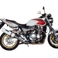 Exhaust compatible with Honda CB1300 2003-2012, Albus Ceramic, Slip-on exhaust including removable db killer and link pipe, EPA-compliant 