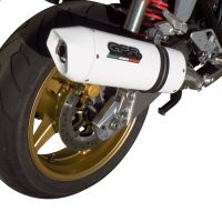 Exhaust compatible with Honda CB1300 2003-2012, Albus Ceramic, Slip-on exhaust including removable db killer and link pipe, EPA-compliant 