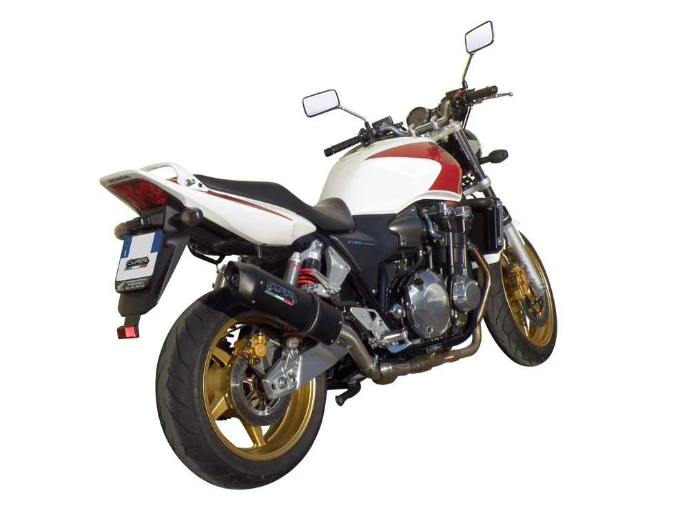 Exhaust compatible with Honda CB1300 2003-2012, Furore Nero, Slip-on exhaust including removable db killer and link pipe, EPA-compliant 