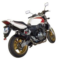 Exhaust compatible with Honda CB1300 2003-2012, Furore Nero, Slip-on exhaust including removable db killer and link pipe, EPA-compliant 